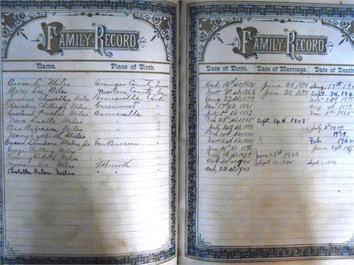 Family Record - Bible of Oscar Landon Miles