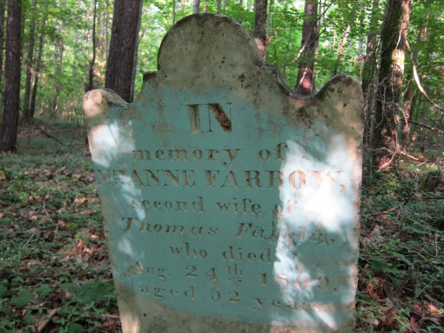 IN memory of Mrs. ANNE FARROW, second wife of Thomas Farrow, who died Aug. 24th 1809 aged 52 years.