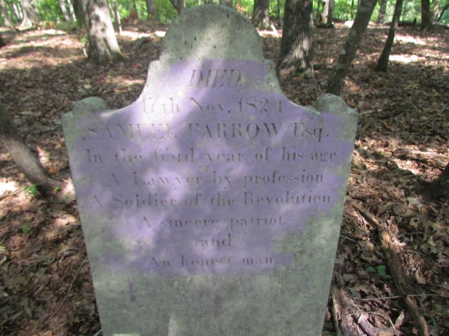 Headstone of Samuel Farrow