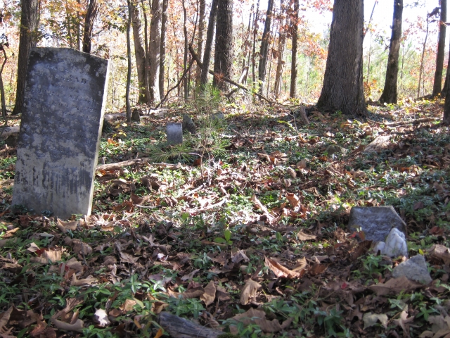 Probable burial location of Landon Miles - next to his first wife Sarah Martin in the Miles Family Cemetery.
