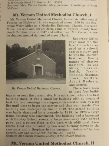 Page from The Heritage of Fayette County, Alabama