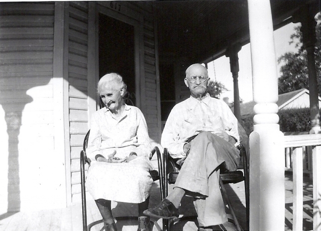 Annie Bell Miles, daughter of Wilbur Fisk Miles and Levina Angelina Moore, and her husband George W. Hawkins 16 May 1948