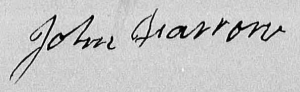 John Farrow's signature on his Rev. War pension application.